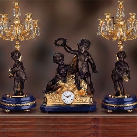Set orologio e due candelabri  STILE LUIGI FILIPPO – NAPOLEONE III