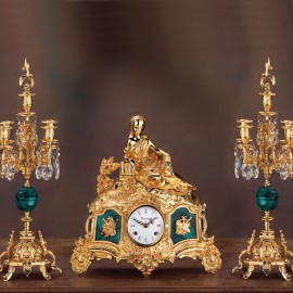 Set orologio e due candelabri  STILE LUIGI FILIPPO – NAPOLEONE III