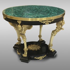 Griffins table with malachite