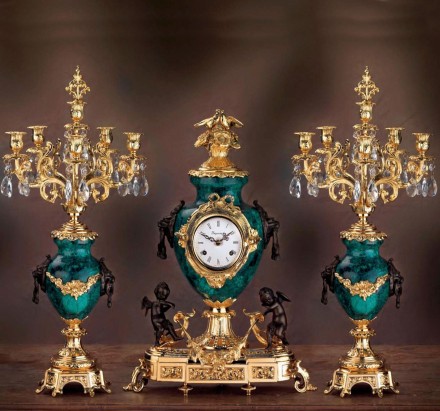 Set clock and two candelabra Luigi XVI Style