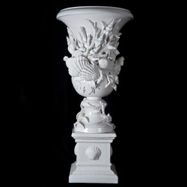 Vaso con base, decoro Mare