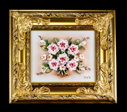 Roses in a gold frame