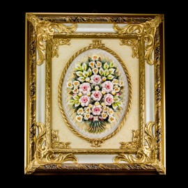 Roses in coppery gold frame