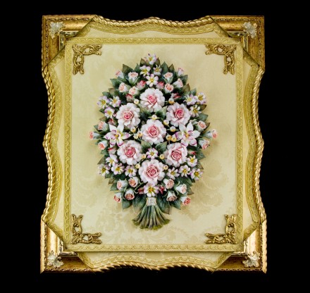 Roses in shaped frame