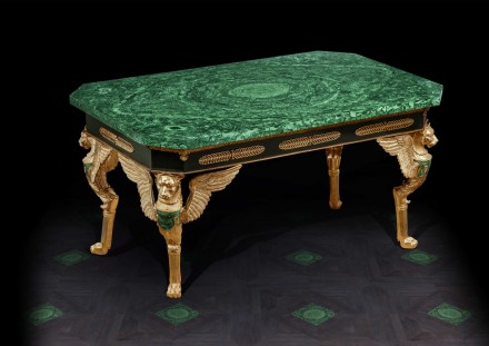 Table with Malachite